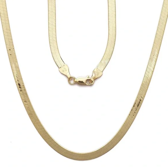24k gold plated herringbone layering necklace authentic, Brand NEW! trending 22’ - Picture 3 of 14